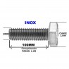 PARAFUSO SEXTAVADO INOX DIN 933 M8 X 100 A2 M8-1.25X100 A2 DIN933