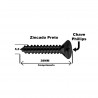 Parafuso Auto Atarraxante Cabea Chata Phillips Zincado Preto 5,5 x 38