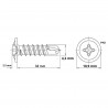 Parafuso Auto Brocante Cabea Flangeada Phillips 4,2 x 32 Zincado Branco