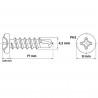 Parafuso Auto Brocante Cabea Panela Phillips 4,2 x 19 Zincado Branco