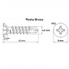 Parafuso Auto Brocante Cabea Chata Phillips 4,2 x 45 Zincado Branco