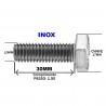 PARAFUSO SEXTAVADO INOX DIN 933 M10 X 30 A2 M10-1.50X30 A2 DIN933