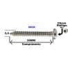 Parafuso Auto Atarraxante Panela Inox A2 304 5,5 x 50 Inox 5.5x50
