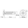 Parafuso Auto Brocante Cabea Flangeada Phillips 4,8 x 19 Zincado Branco