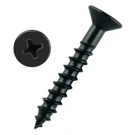 Parafuso Madeira Chipboard Cabea Chata Phillips Zincado Preto 6,0 x 30
